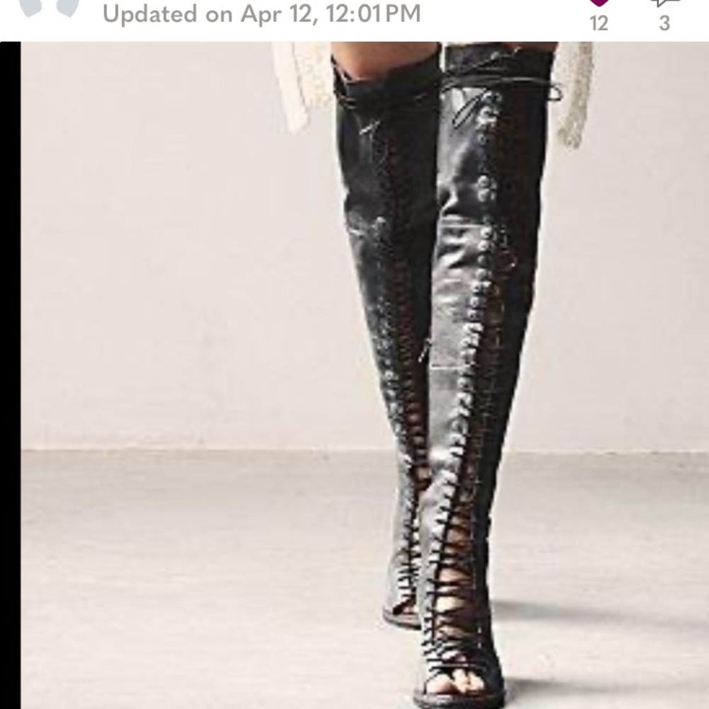 IN SEARCH OF Free People x Jeffrey Campbell Palazzo thigh high boots
